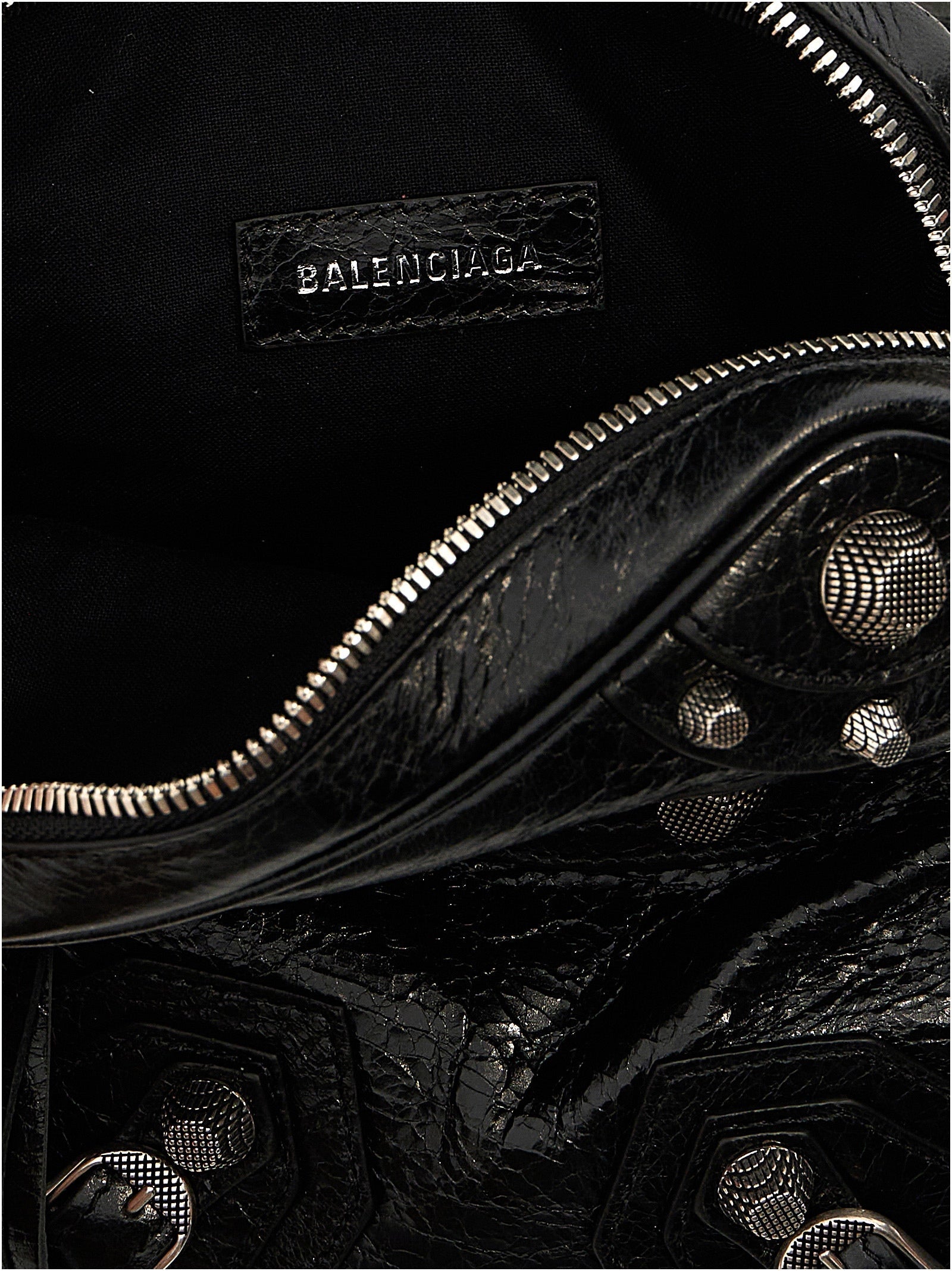Le Cagole Men Black Lamb Leather Crossbody Bag