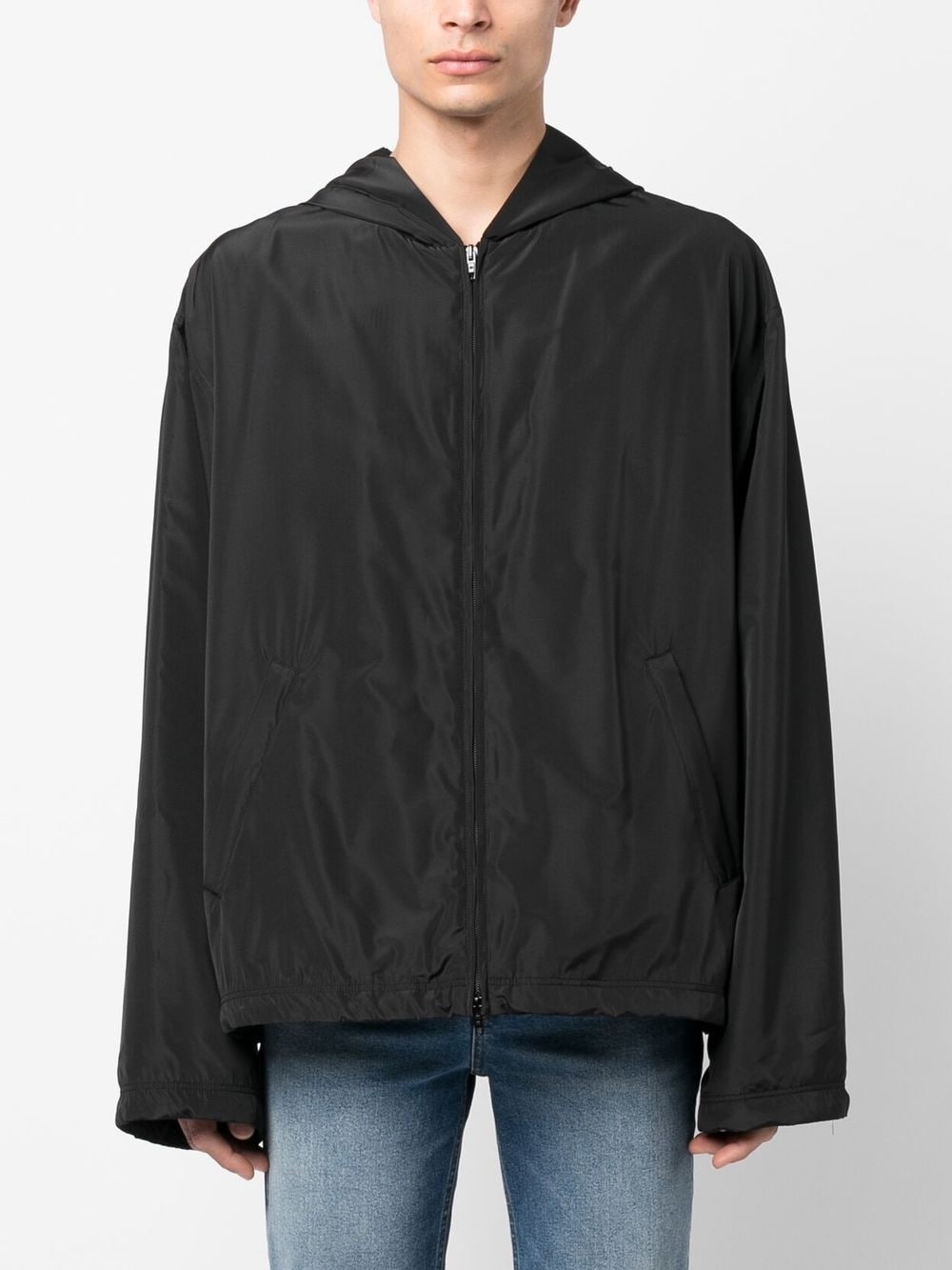 Balenciaga Women's Logo-Print Hooded Windbreaker