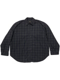 Balenciaga Checked Flannel Shirt — Dark grey Men Shirt