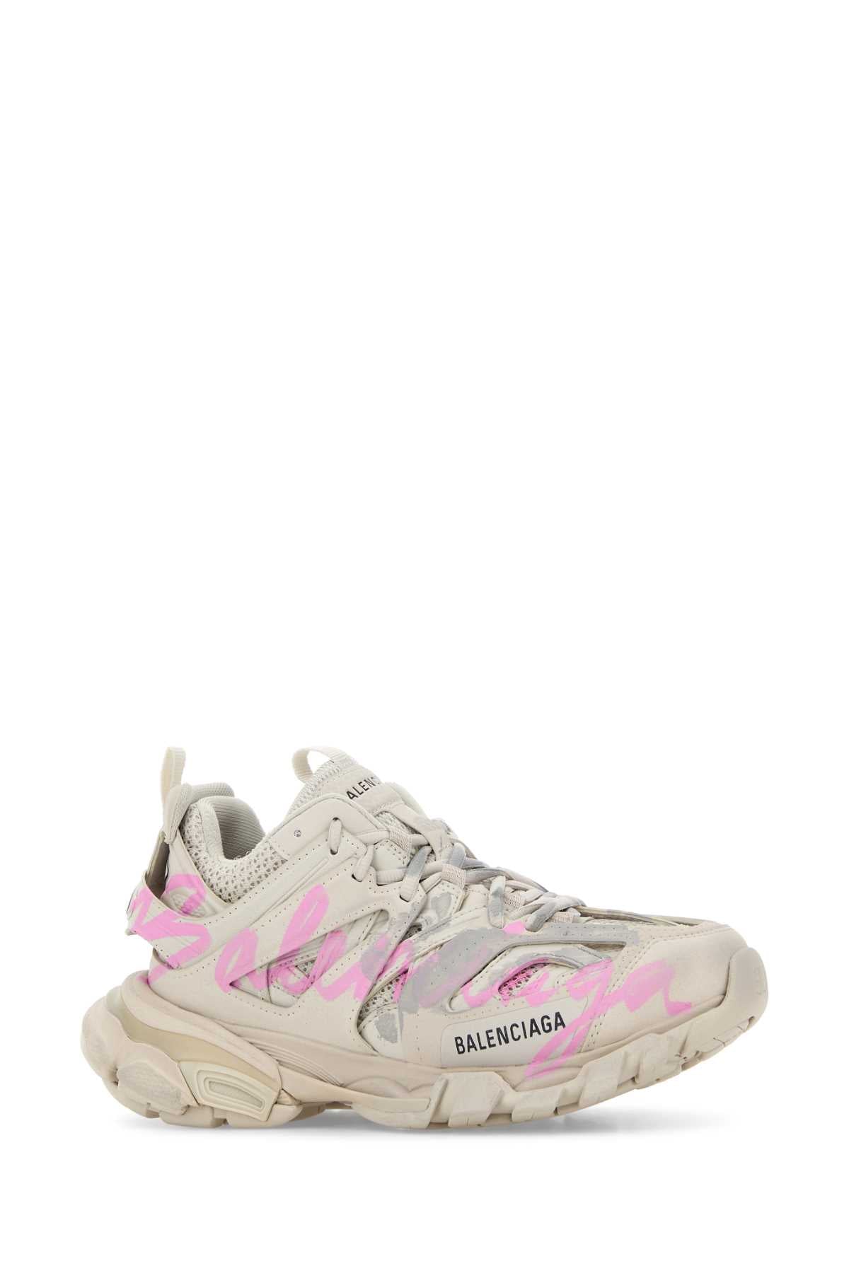 Balenciaga Women White Mesh And Rubber Track Sneakers