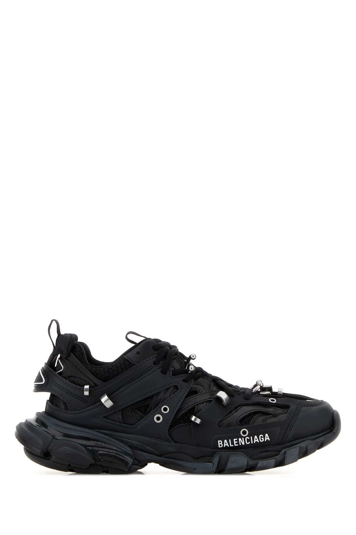 Balenciaga Women Black Rubber And Fabric Track Piercieng Sneakers