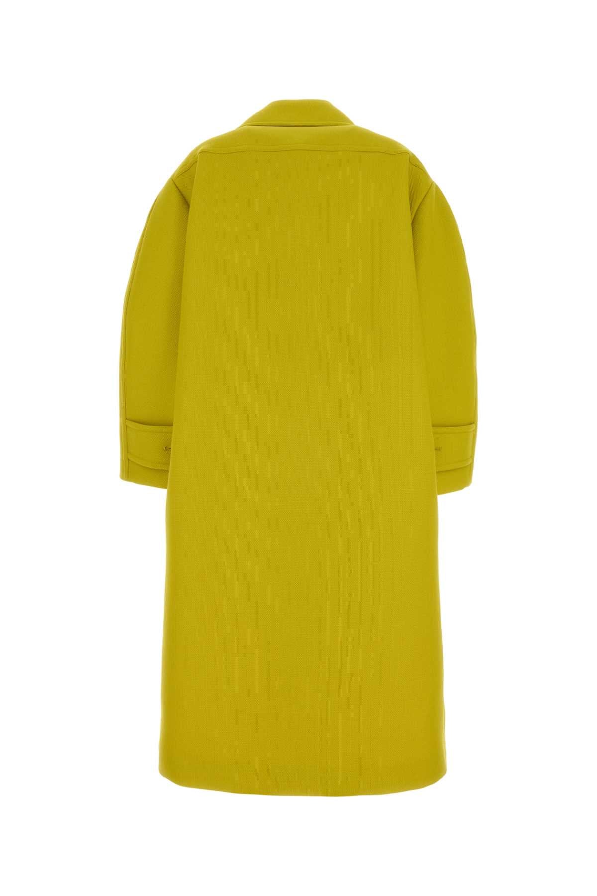 Balenciaga Women Yellow Wool Coat