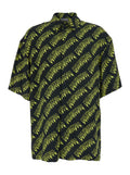 Balenciaga Men 'Creeper' Multicolor Shirt With Classic Collar And All-Over Logo Motif In Viscose For Men