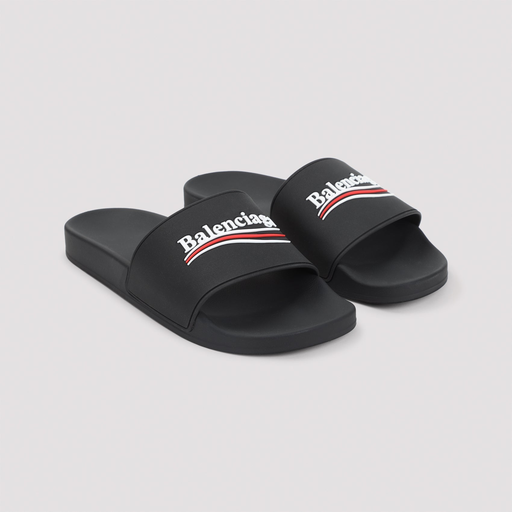 Balenciaga Pool Rubber Political Logo Slide Men
