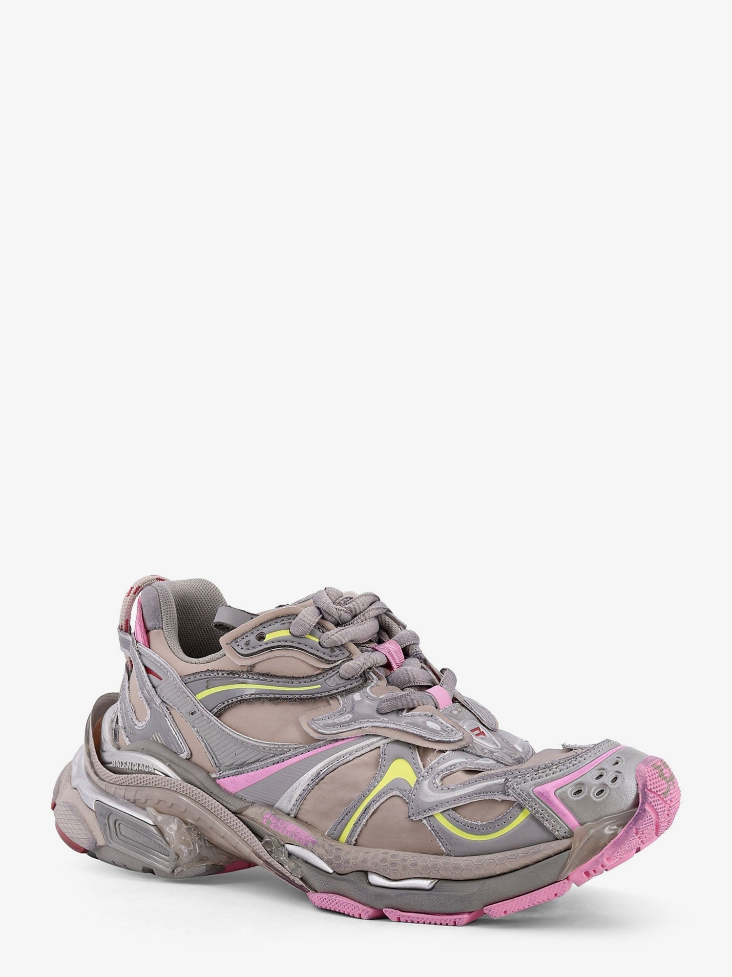 Balenciaga Women Runner 2 Nylon Low-Top Sneakers With Leather Inserts