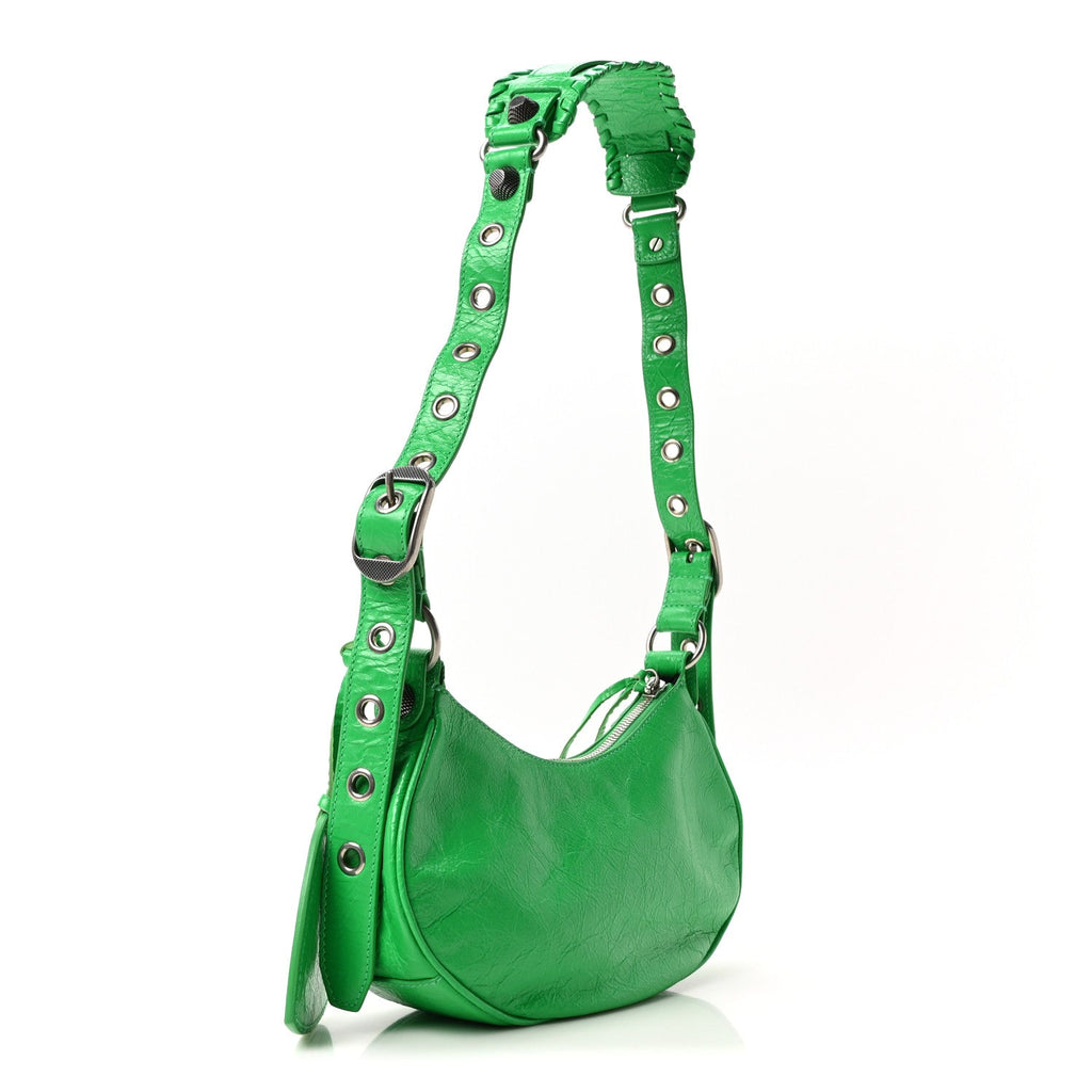 Agneau Arena Le Cagole Shoulder Bag XS Vivid Green