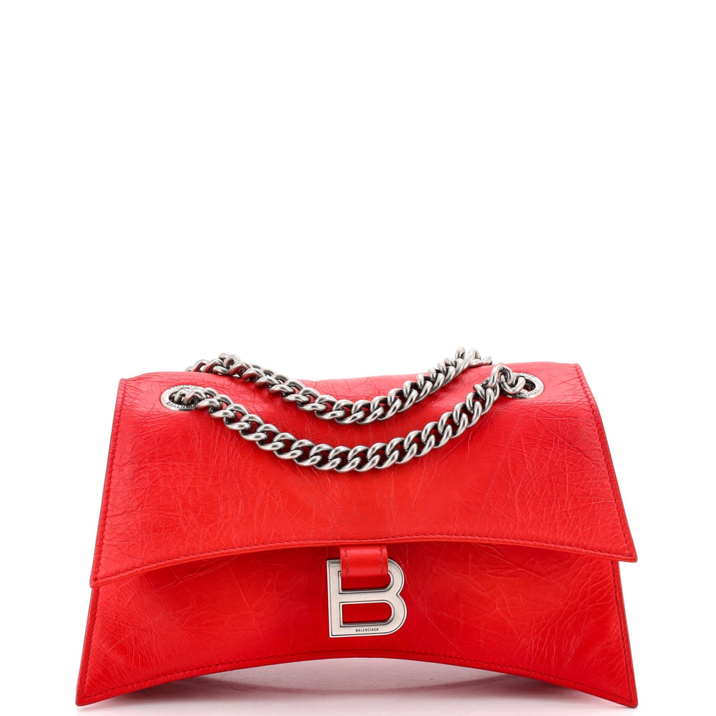 Crush Chain Flap Bag Leather Small