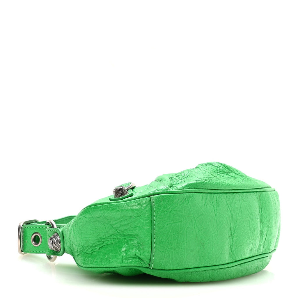 Agneau Arena Le Cagole Shoulder Bag XS Vivid Green