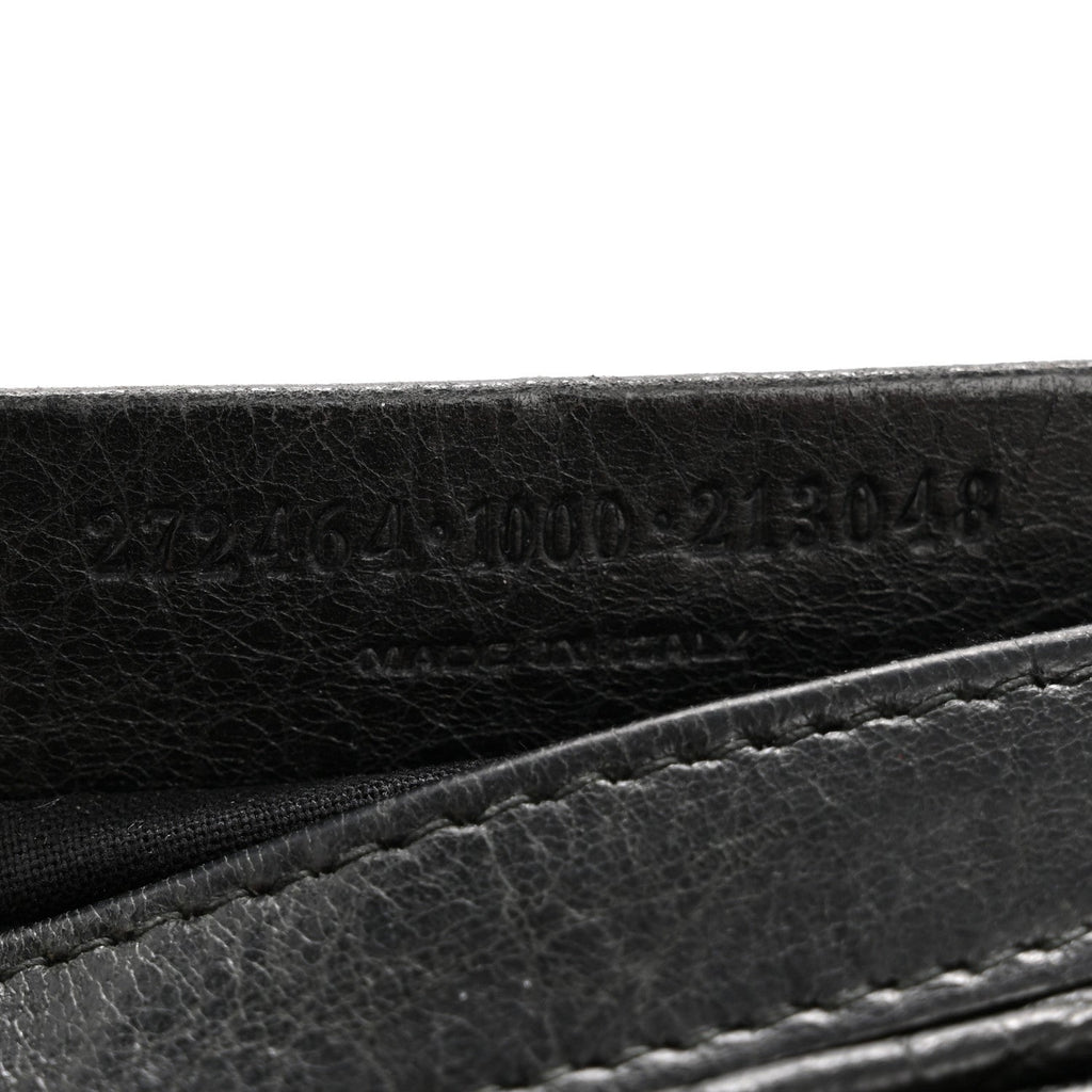 Agneau Classic Hardware M Porte-Monnaie Coin Purse Black