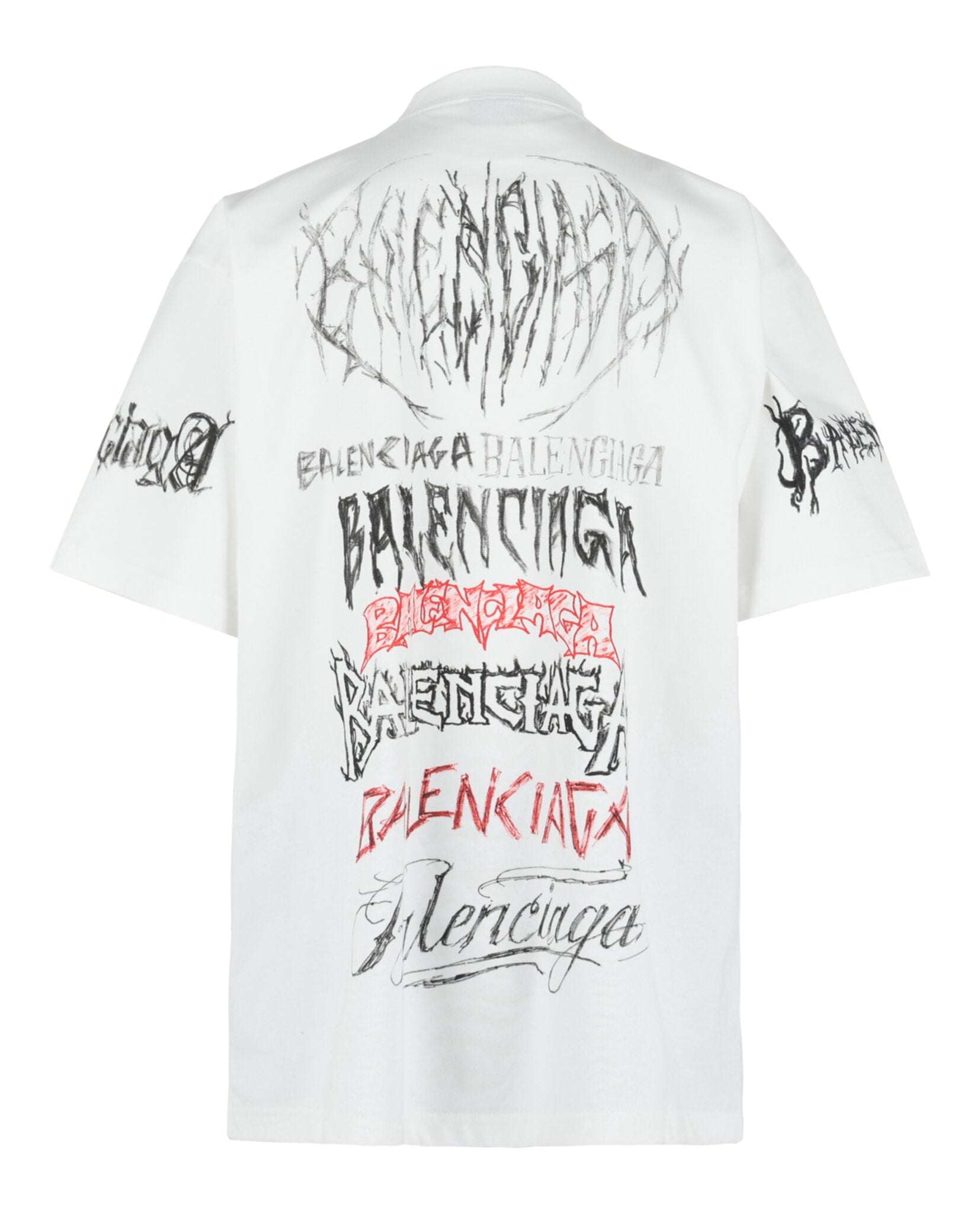 Balenciaga Mens Metal Logo Oversized T-Shirt