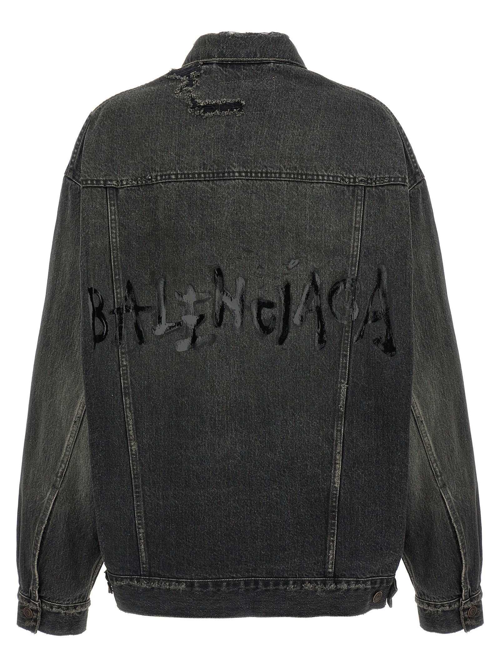 Balenciaga Women Denim Jacket With Used Effect