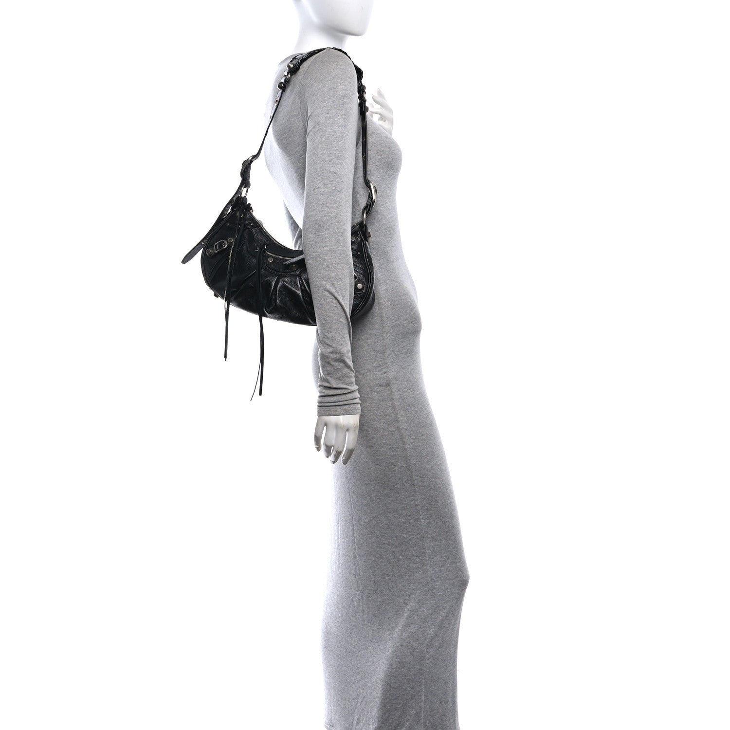 Agneau Arena Small Le Cagole Shoulder Bag Black
