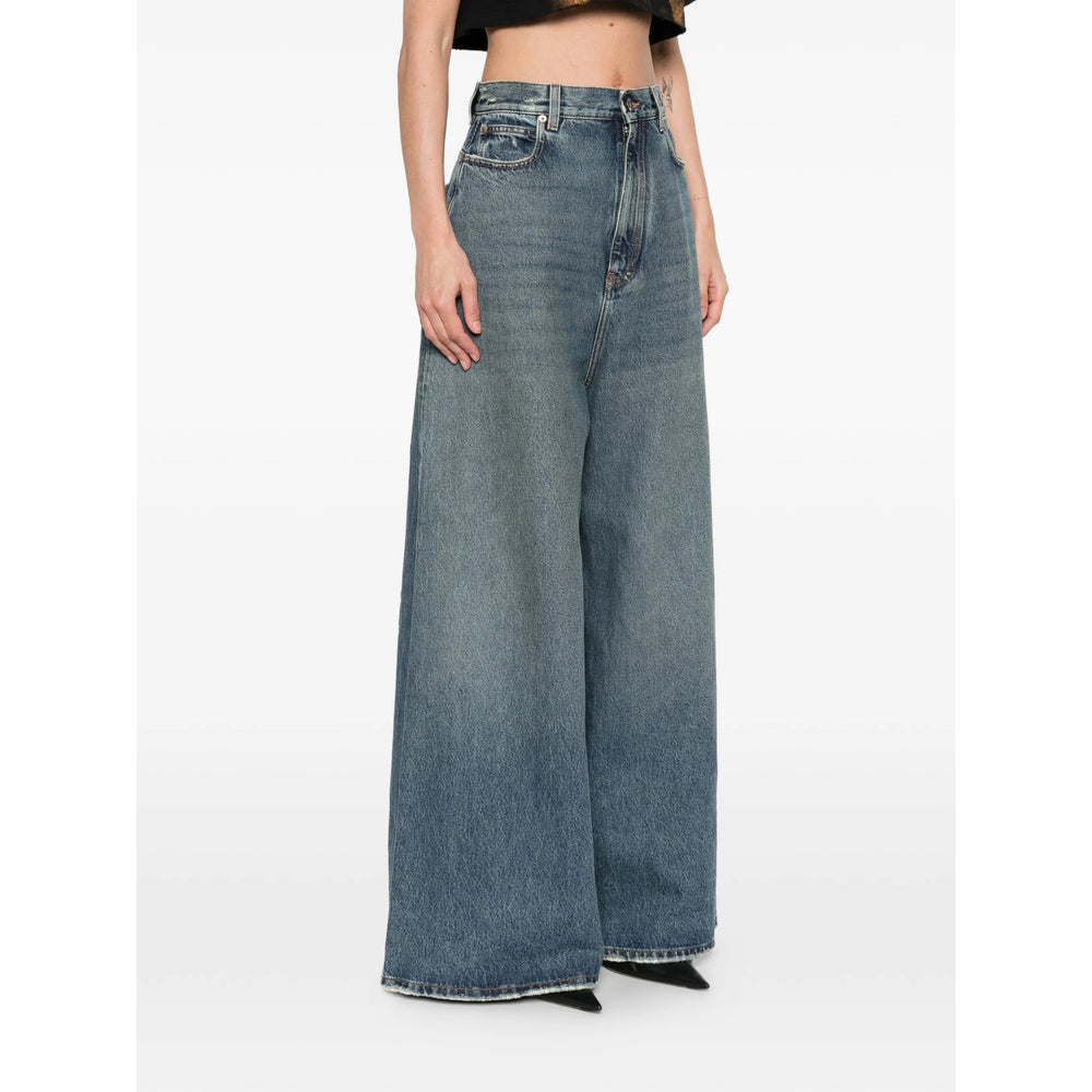 Balenciaga Blue Denim - Wide-Leg Jeans Women