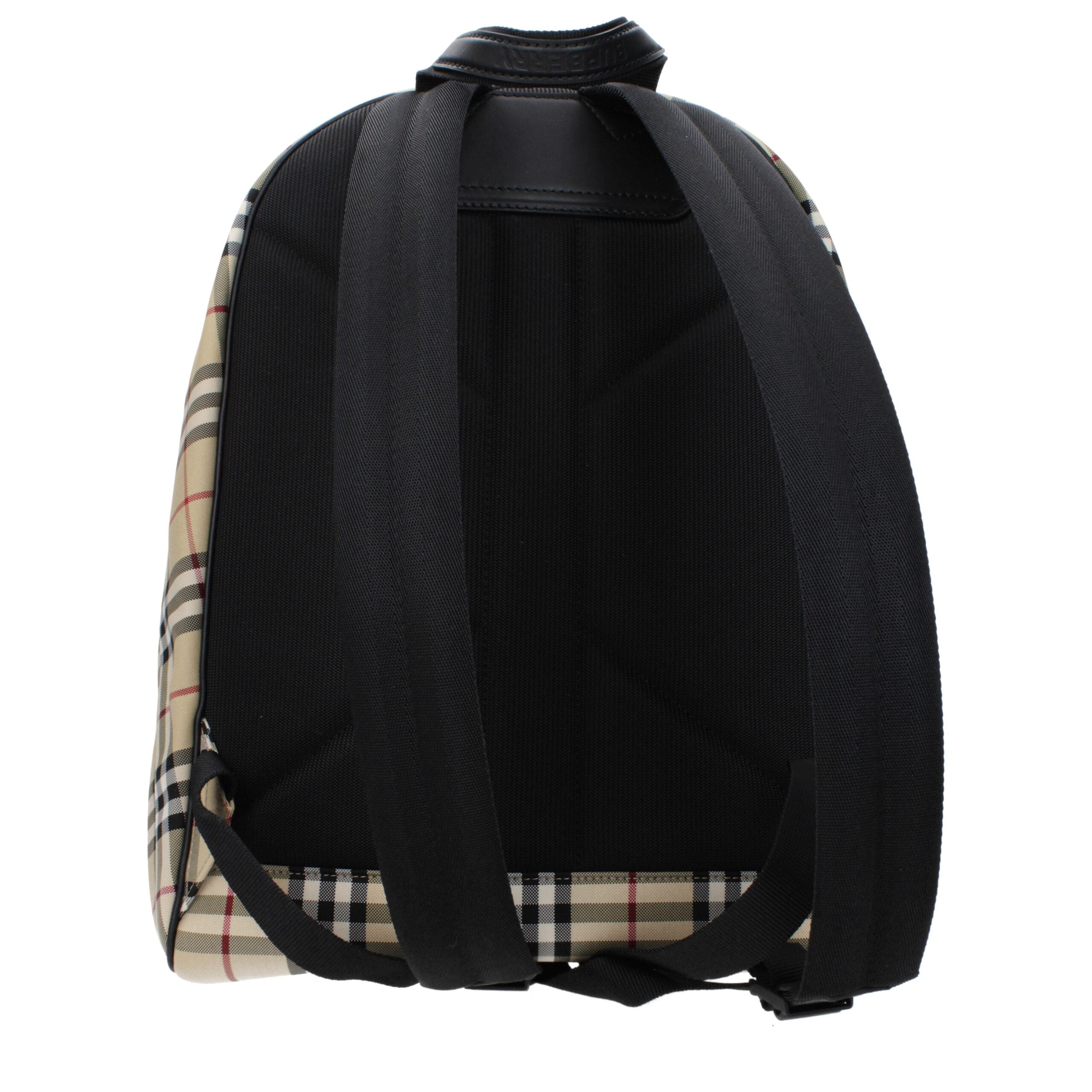 Large Check Fabric Backpack