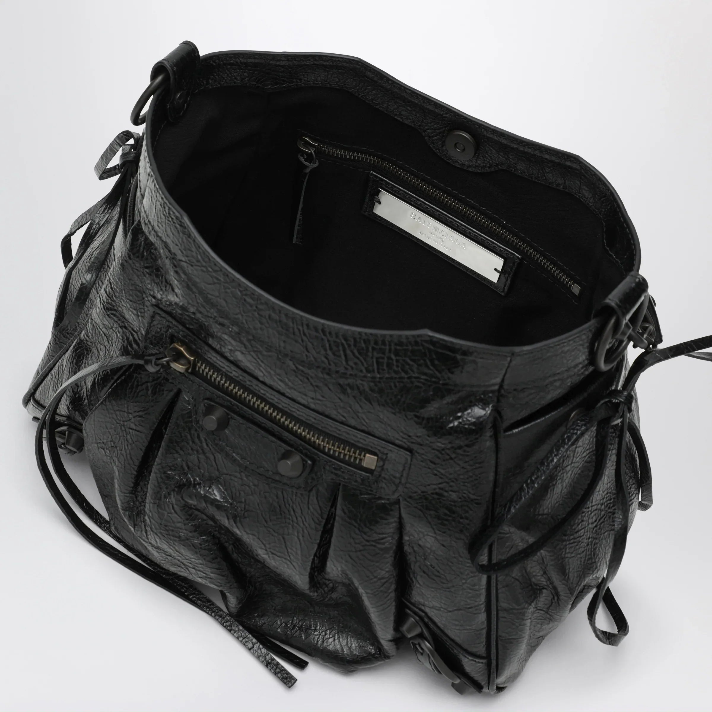 Balenciaga - Small Le City bucket bag in lambskin black
