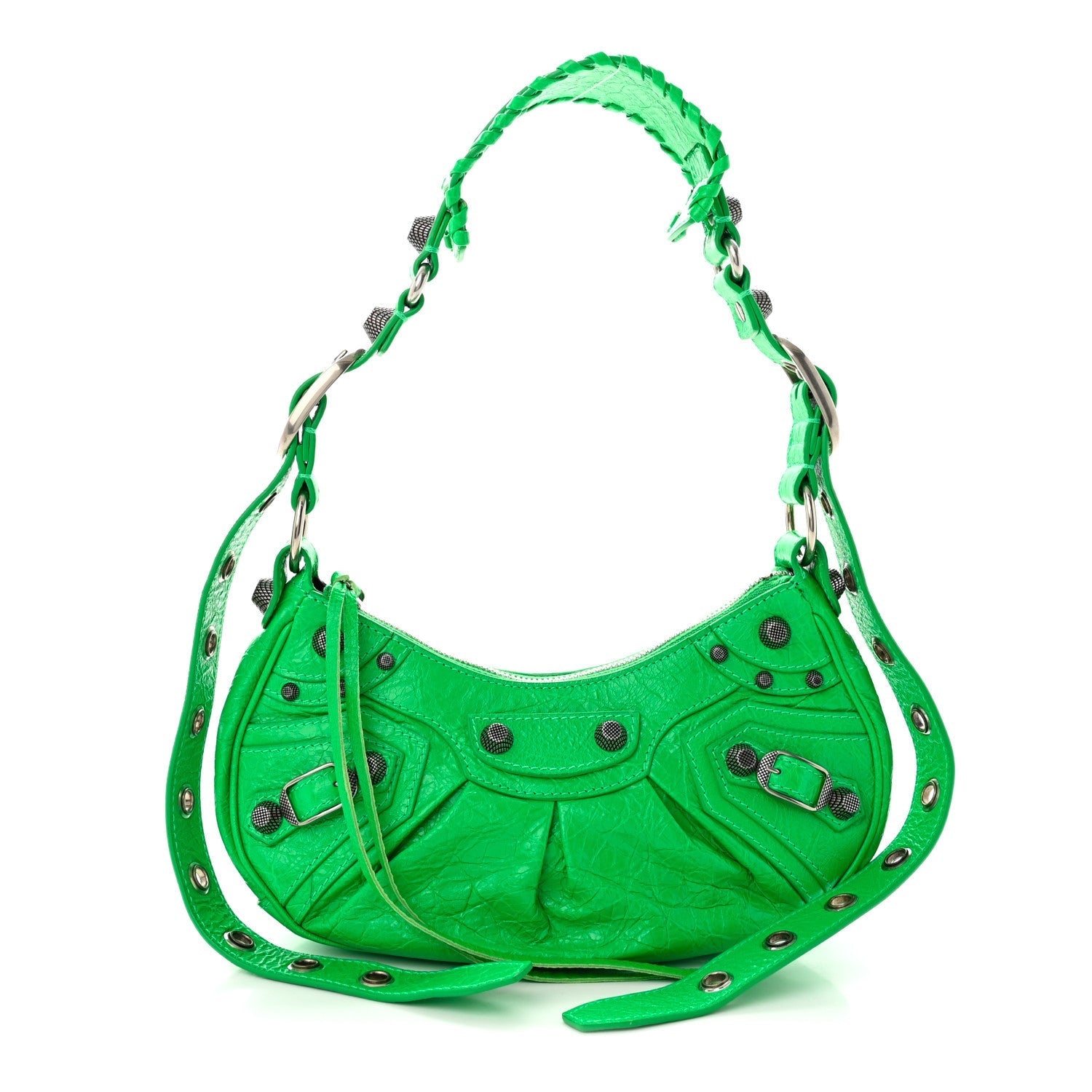 Agneau Arena Le Cagole Shoulder Bag XS Vivid Green