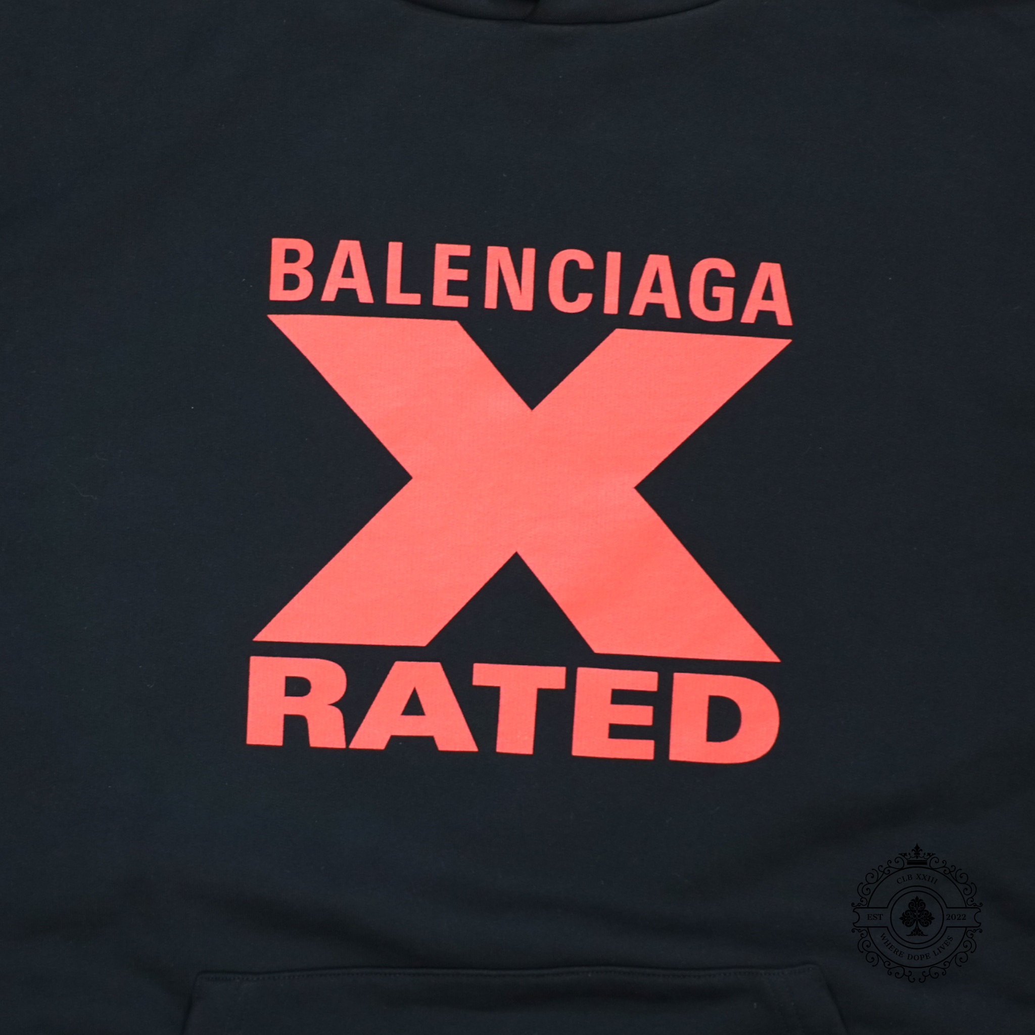 Balenciaga Oversized X Rated Hoodie in Black