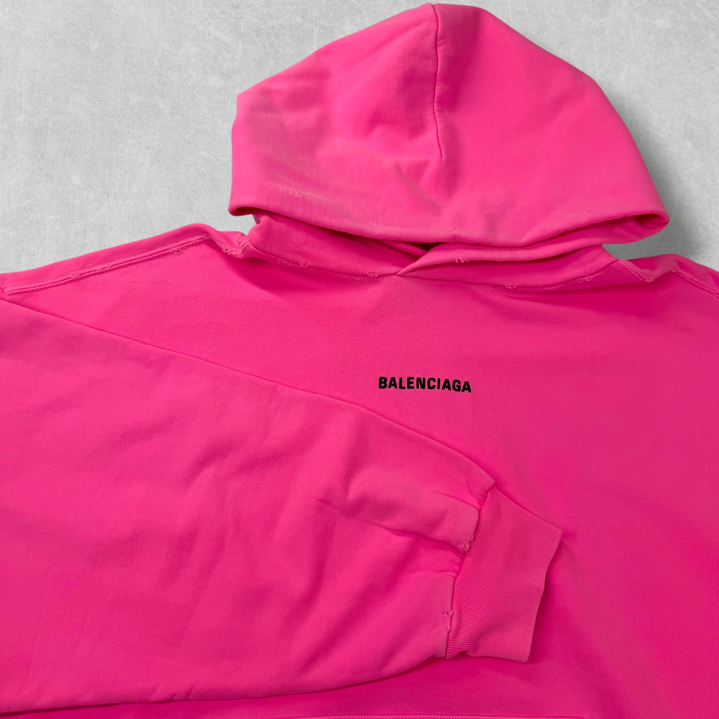 Balenciaga Back Print Bright Pink Medium Fit Hoodie M (L) Women