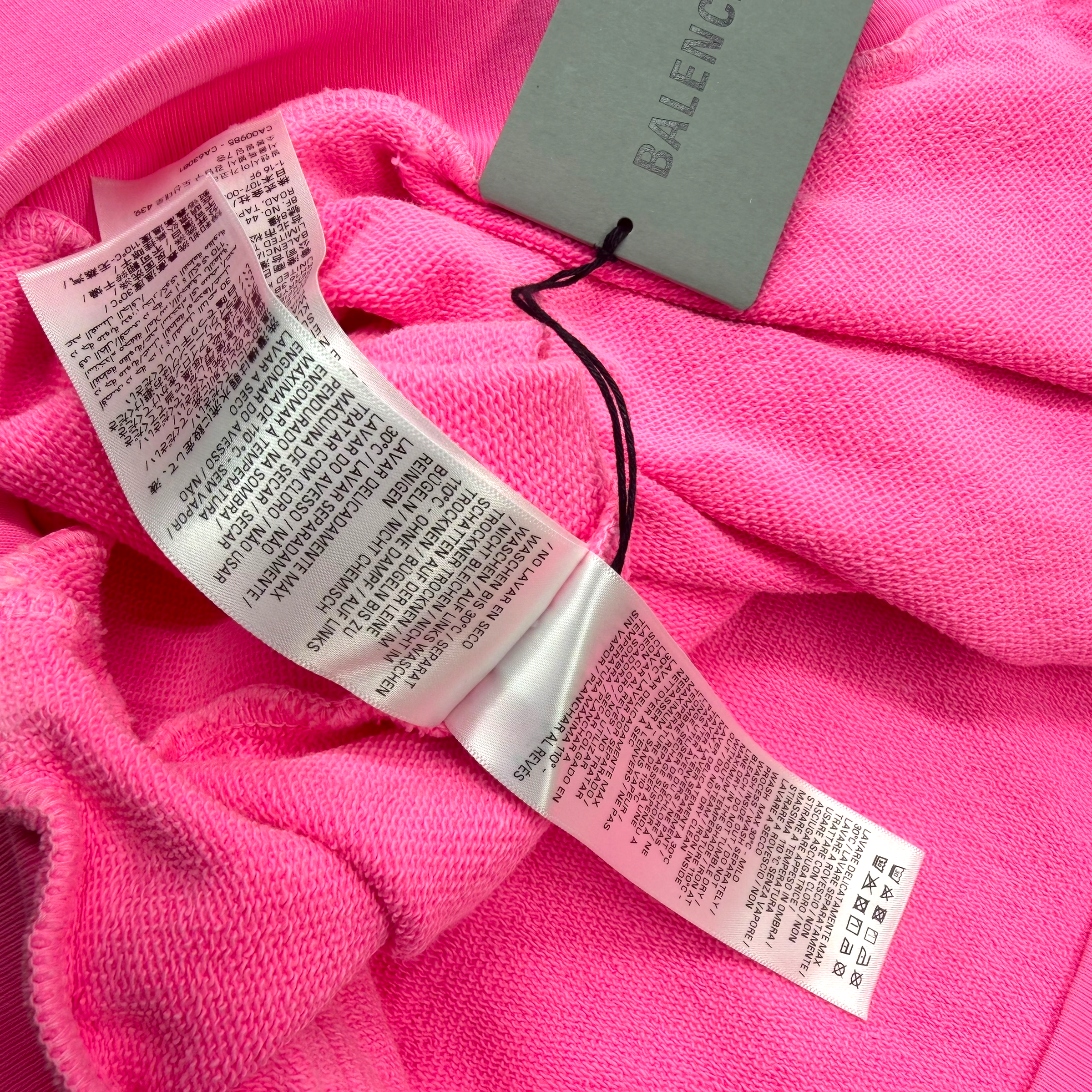 Balenciaga Back Print Bright Pink Medium Fit Hoodie M (L) Women