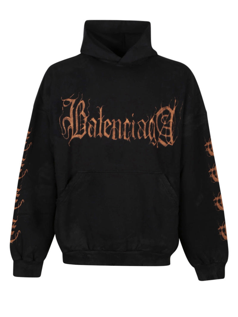 Balenciaga Dirty Heavy Metal Logo Hoodie