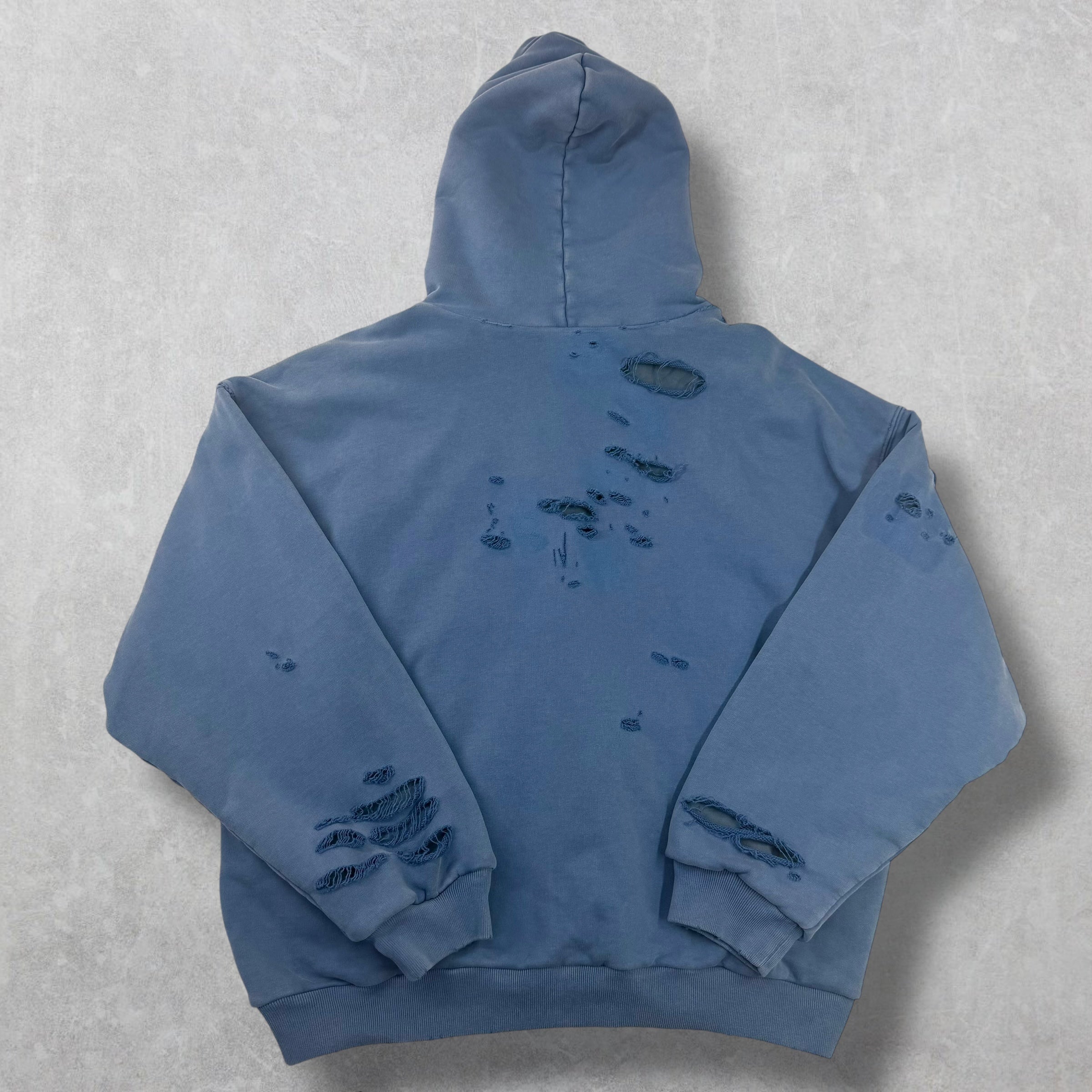 Balenciaga Washed Destruction Printed Logo Hoodie M Women