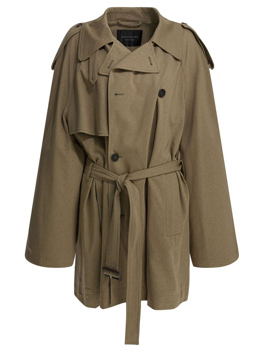 Balenciaga Short Trench Coat Beige Women