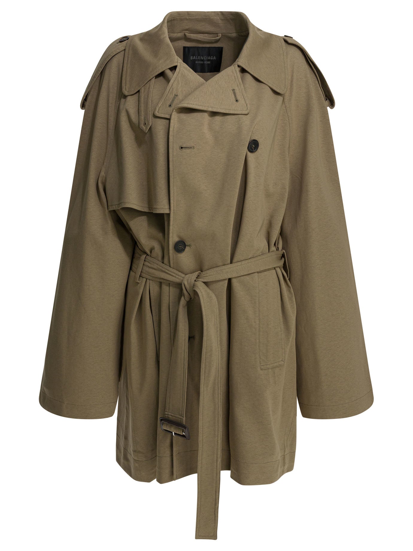 Balenciaga Short Trench Coat Beige Women