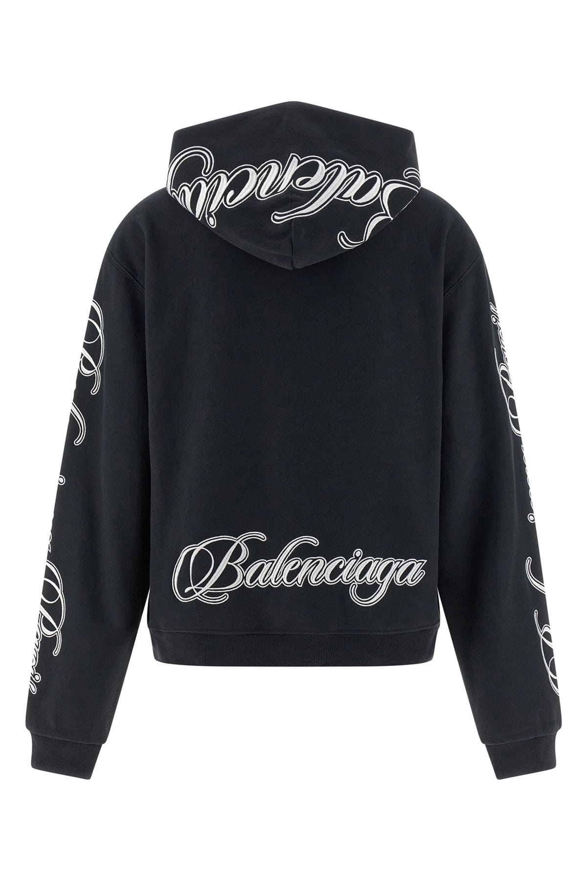Balenciaga Cursive Embroidered Hoodie Women