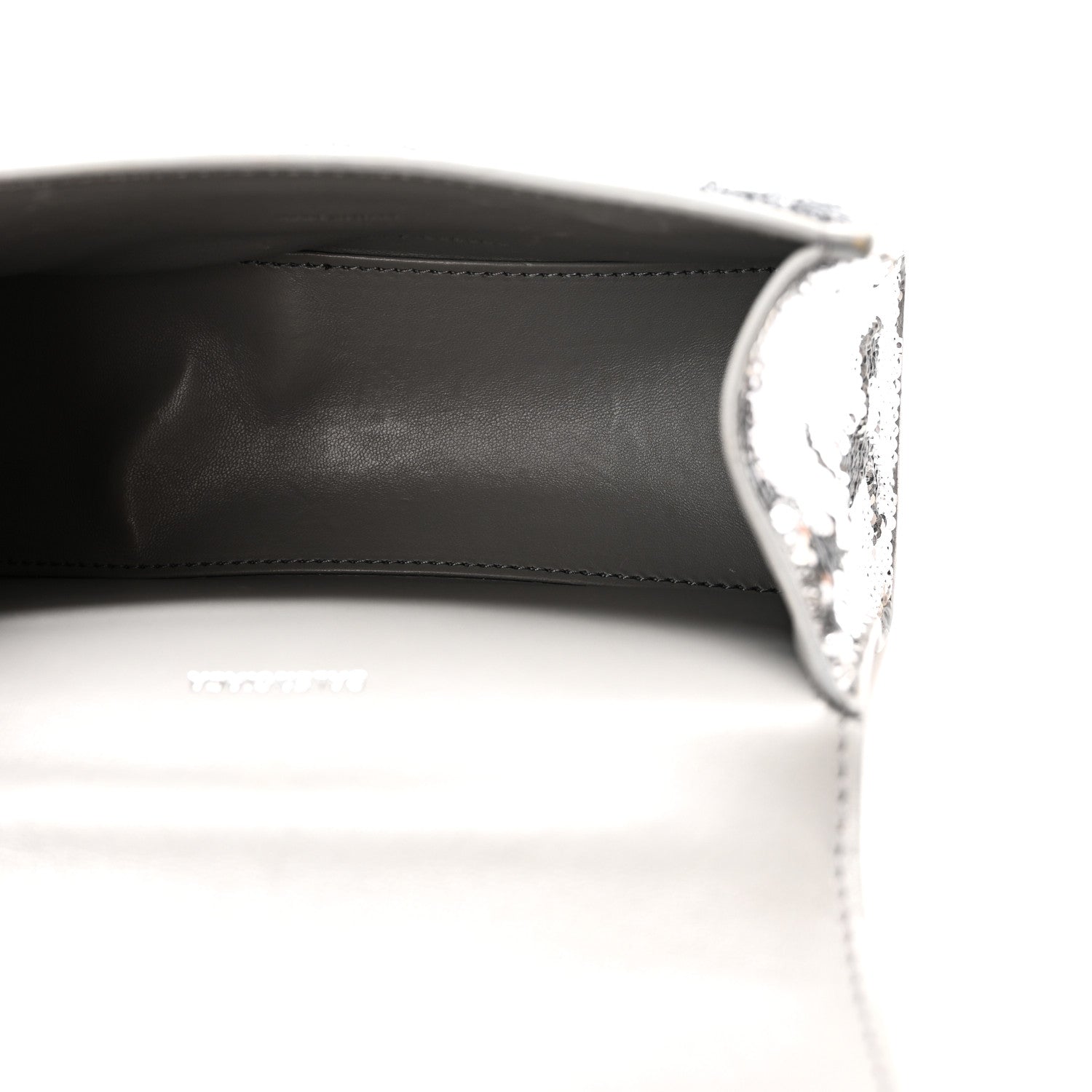 Sequin Hourglass Top Handle Bag XS Silver