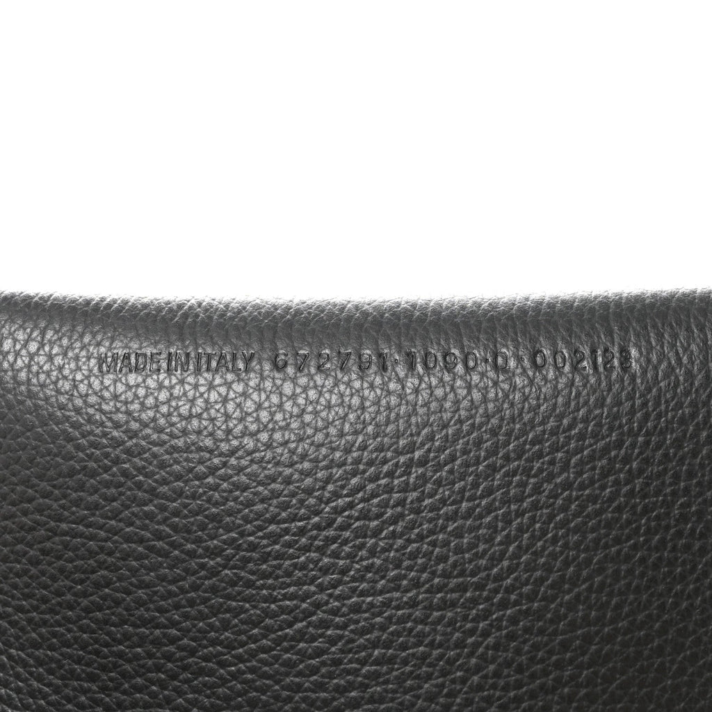 Grained Calfskin Small Everyday North South Shoulder Tote Bag Black
